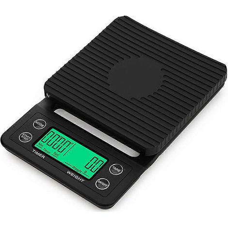 Balance à café filtre 3 kg/0,1 g 5 kg/0,1 g avec minuteur, portable, électronique, numérique, haute précision, pour la maison et la cuisine.