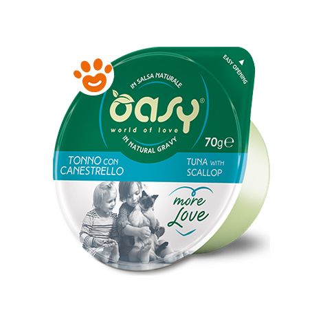 Oasy Cat More Love Green Cup Tonno con Canestrello - Oasy Cat More Love Green Cup Tonno con Canestrello - Vaschetta da 70 Gr