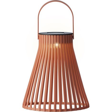 Lumineo Solar LED Lampe Braun pastell Ø 14,5 cm Höhe 18,5 cm - Kunststoff
