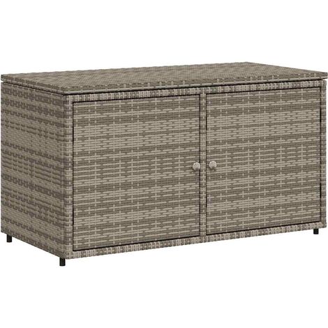 Armoire de rangement jardin gris 110x55x60,5 cm résine tressée