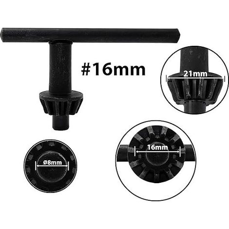 Llave de portabrocas de 16 mm para taladro, llave de portabrocas de 16 mm negra (1/3)