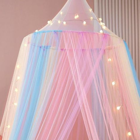 Ciel de lit pour filles, ciel de lit arc-en-ciel, tente de jeu moustiquaire princesse pour enfants, à suspendre (arc-en-ciel) (1/5)