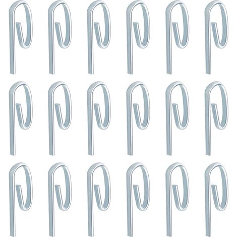 Store 100pcs Crochets Métalliques pour Rideau de Porte 6 Polices Crochets Coulissants Tringles de Fenêtre Rideaux de Douche Draperie Décorative Argent 25x10mm (1/5)