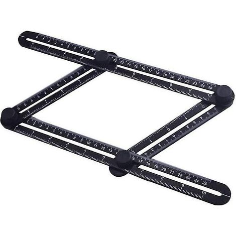 Règle de mesure multi-angles en plastique noir - Outil de mesure pour bricoleur, menuisier (1/4)