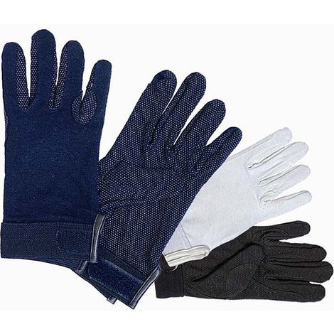 M, Noir 10: Gants d'équitation en coton Daslö avec balles en caoutchouc antidérapantes sur la paume de la main