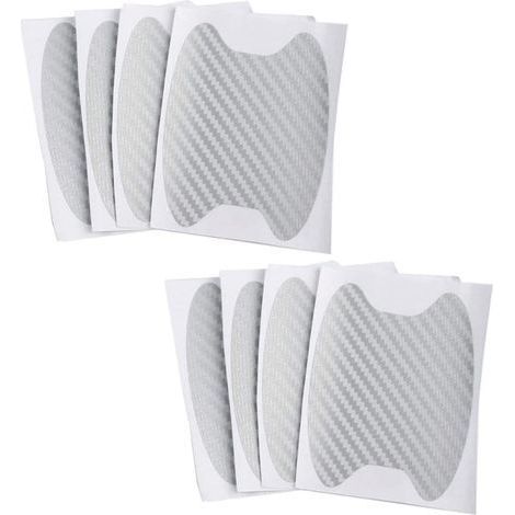 Lot de 8 films de protection de peinture universels pour poignée de portière de voiture en fibre de carbone Argenté 6,8 x 8,5 cm (1/5)