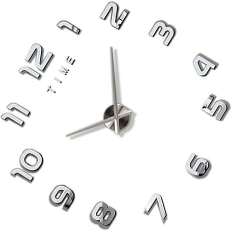 Grande horloge murale avec chiffres 3D, discrète, simple, tendance, décorative pour le salon (1/5)