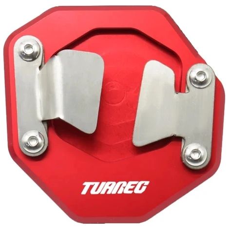 (Rouge) Compatible avec Aprilia TUAREG 660 2021-2022 - Accessoires moto - Extension de béquille latérale en aluminium CNC - Patin de béquille agrandi (1/4)