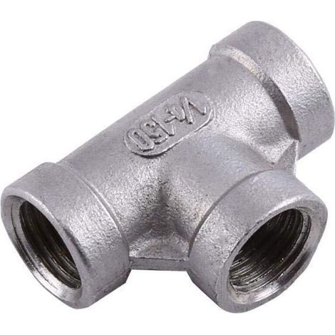 Schnellkupplungs-3-Wege-Schlauchverschraubung, Edelstahl-T-Stück 1/4" NPT-Rohrverschraubungen, 2 Stück (DN8) (1/5)