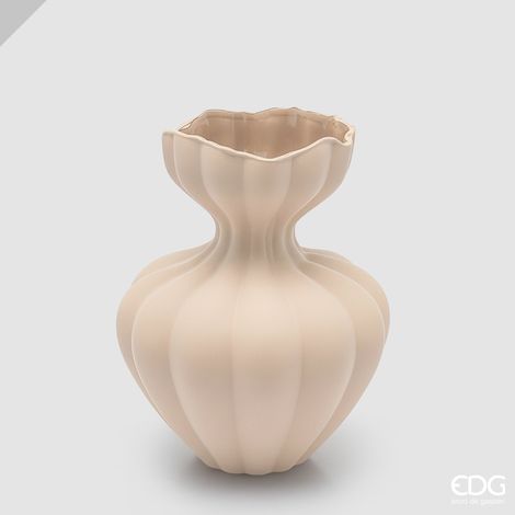 EDG Enzo De Gasperi Vaso Flow Sinuoso H25 cm Avorio in Vetro – Vaso Decorativo (1/3)