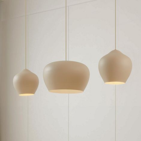 [GEBRAUCHT] B-Ware Lucande Hängeleuchte Pendelleuchte Lampe Malisa Beige Metall 3 Flammig 90 Cm540