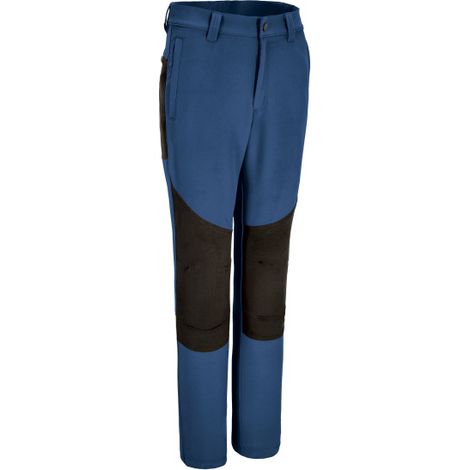 Pantalón de trekking bi-elástico con diseño bicolor con bolsillos VALENTO MERIDIUM M Azul acero/Negro