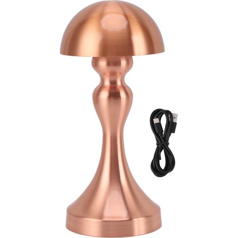 Ortviai Lampe de table sans fil LED rechargeable 1800 mAh, tactile, design effiloché rose doré (1/5)