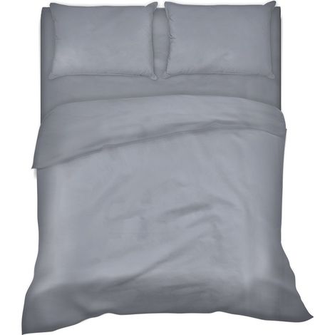 Completo letto lenzuola tinta unita 100% cotone made in Italy 6 misure parure Grigio - 2 Piazze
