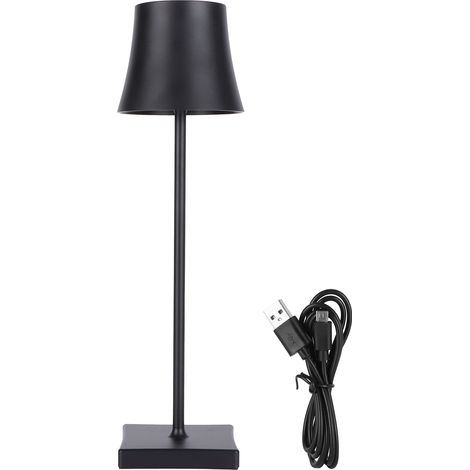 Lampe de bureau LED avec charge USB, gradation tactile, lampe de table noire pour salon, bar, lecture. (1/5)