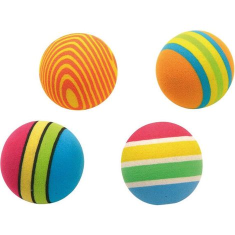 Un lot de 4 balles pour chien, de 3 cm de long, multicolores (1/5)