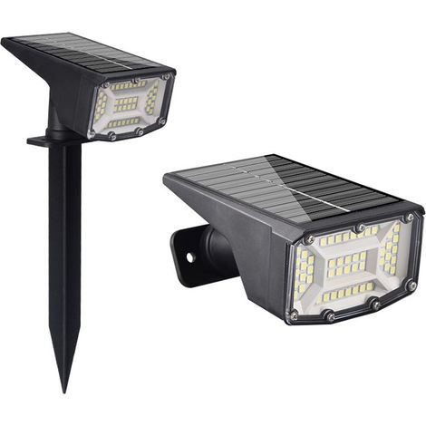 Projecteur Solaire Extérieur - 50/53 LED - Étanche IP65 - Pour Jardin Patio Allée Entrée - 1 Pièce (1/5)