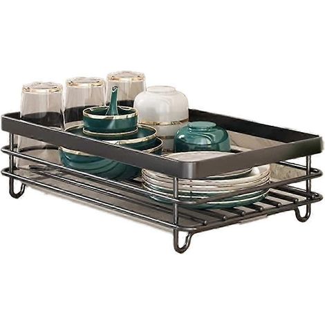 Égouttoir à vaisselle en acier inoxydable, égouttoir de cuisine réglable avec plateau d'égouttage (A) (1/5)