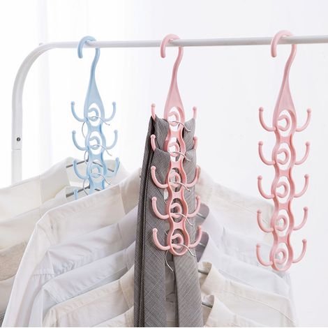 3-teiliges Kleiderbügel-Set, Kleiderständer, Schrankorganizer für Krawatten B