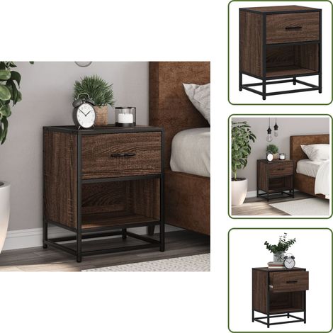 vidaXL Nachttisch Braun Eichen-Optik 40x31x50 cm Holzwerkstoff (1/5)