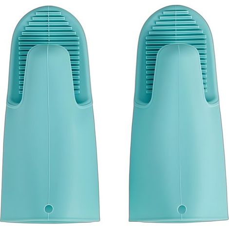 Guanti da forno in silicone spessi e resistenti al calore, con suola antiscivolo, per proteggere dalle alte temperature durante la cottura e l'utilizzo nel microonde. (1/4)