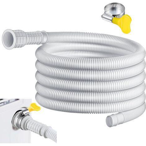 Tuyau De Vidange Flexible Pour Climatiseur Et Déshumidificateur - 4m Avec Pince Adaptateur En Caoutchouc Découpable(4 Mètres) (1/4)