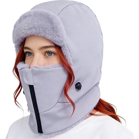 Gorro, Mascarilla facial, Mascarilla térmica, Gorro con bufanda, Protección auditiva y para el cuello resistente al viento, Gorro, azul (1/5)