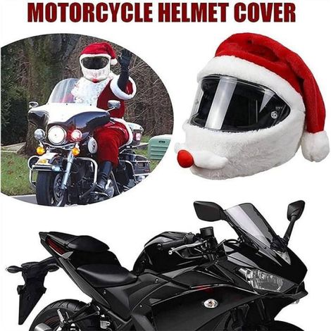 Lot de 2 housses de casque de moto de Noël pour casque de moto, casque de Père Noël personnalisé (sans casque) (1/4)