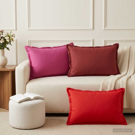 Housse de coussin 2 pc HOUTEN Bordeaux 50 x 75 cm Polyester (1/5)