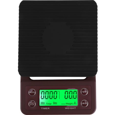 Balance à café filtre avec minuteur, balance de cuisine électronique numérique portable, pesage des aliments, bordeaux 5 kg/0,1-AquaForge (1/5)