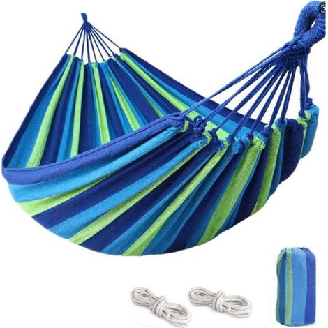 Hamac d'extérieur de Camping, en Plein air Portable en Toile, Léger avec Sangles respectueuses des Arbres, Sac de Transport, Parfait pour Le Jardin, Balcon, Patio, la Plage, Randonnée, (1/5)