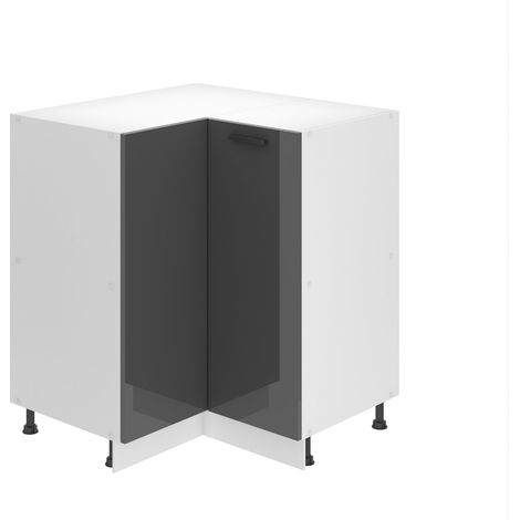 BELINI Meuble Cuisine Bas sans Plan de Travail SNP I Meubles de Cuisine - Taille: 90 x 90 x 82 cm I Meubles de Cuisine Angle - 1 Porte I Couleur : Argent très Brillant (1/5)