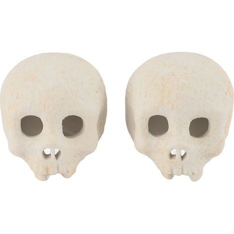 Lot de 2 bûches en céramique ignifugées en forme de crâne pour brasero, décoration de cheminée pour fêtes à thème. (1/5)