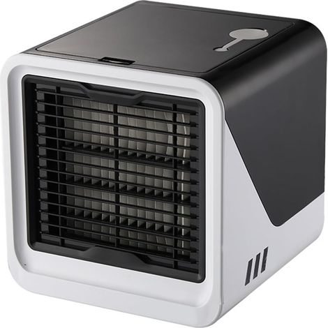 Aire acondicionado pequeño, ventilador USB 3 en 1 con refrigeración líquida, depósito de agua de 500 ml, 3 velocidades, blanco y negro. (1/5)