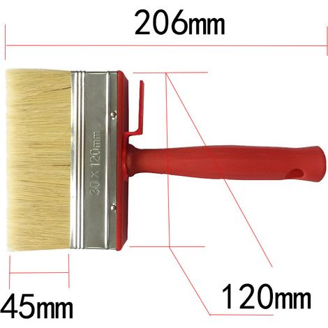 Lot de 2 pinceaux de clôture, pinceaux plats de bricolage, meubles, murs, pinceaux de terrasse (30 x 120 mm) (1/4)