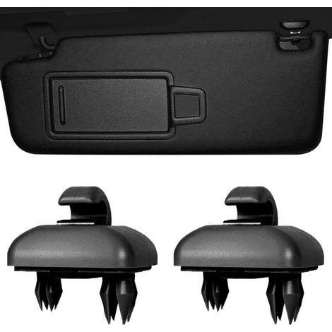 Pcs Intérieur Pare-soleil Crochet Support d'Attache, Clip pour Visière de Voiture pour Audi A1 A3 A4 A5 Q3 Q5 8e0 857 562 LA6 LA7 (noir) (1/5)
