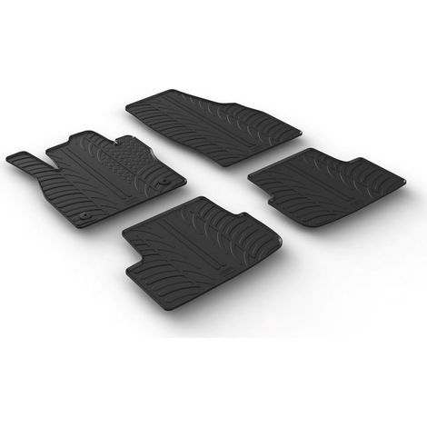 Set tappeti su misura in gomma - compatibile per Seat Arona (11/1705/21) - Seat Ibiza 5p (06/17) - Seat Arona (06/21) - Skoda Fabia 5p (09/21) manuale