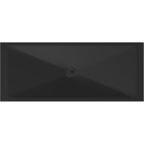 Receveur de douche rectangulaire en céramique 170x70x2cm, noir mat