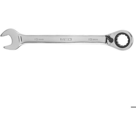 Clé Mixte À Cliquet - 15 mm - Acier Chrome-Vanadium - 72 Dents - Pour Atelier Et Maintenance - 1 Pièce (1/5)