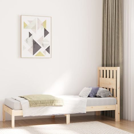 Bed Frame without Mattress Solid Wood Small Single vidaXL (1/5)