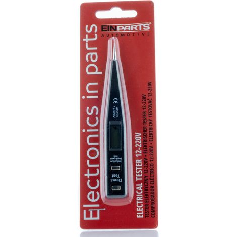 Comprobador de tensión con pantalla LCD 12-220V - medición precisa (1/4)