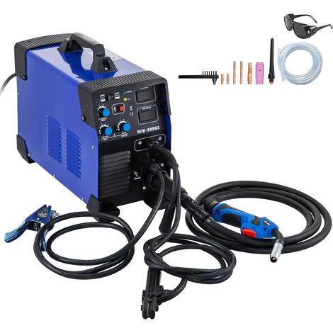 à souder MIG, Machine de soudage 3-en-1 (MMA/MIG/Lift TIG), Soudeuse à fil fourré, Poste à souder portable MIG-200 (1/5)