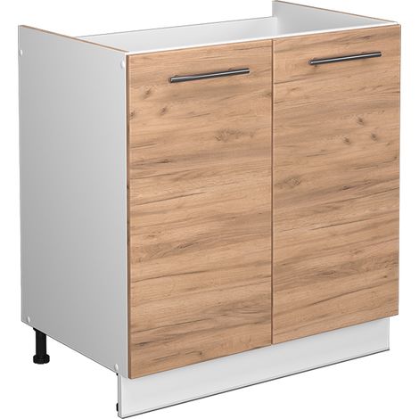 Spülenunterschrank Fame-Line, Goldkraft Eiche, 80 cm ohne Arbeitsplatte, Vicco