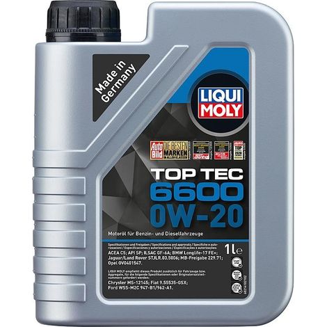 Huile moteur LIQUI MOLY Top Tec 6600 0W-20 flacon 1l