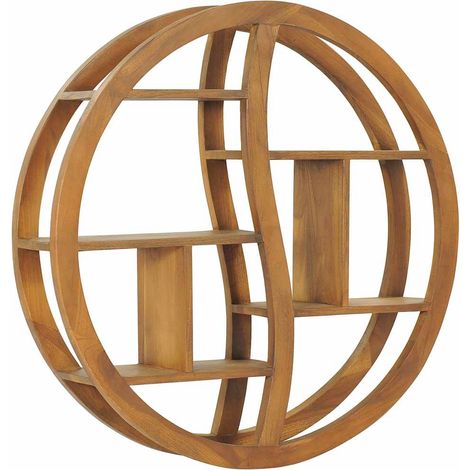 vidaXL Étagère murale Yin Yang 80x17,5x80 cm Bois de teck massif (1/5)