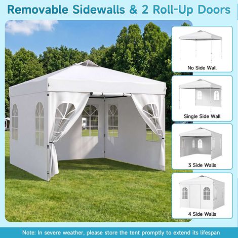 10x10 FT Waterproof Pop Up Canopy Tent with Sidewalls (1/5)