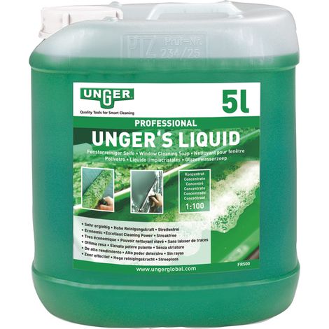 Ungers Liquid Reinigungsmittel zur Fensterreinigung, 5 l, Putzmittel Fenster