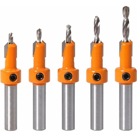 pièces menuiserie fraise bois chanfrein contre-mèche vis trou perceuse taraud perceuse pour forage du bois (arbre de 10 mm) (1/5)