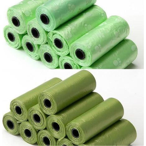 Sacs À Déjections Canines - Biodégradables Compostables En Fécule De Maïs + PLA + PBAT - Non Parfumés - 21 Rouleaux (1/4)