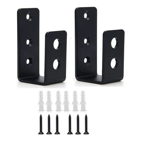 Soportes de barricada para puertas, 2 piezas, barra abierta de acero en forma de U para asegurar cerraduras de puertas, graneros y cobertizos. (1/4)